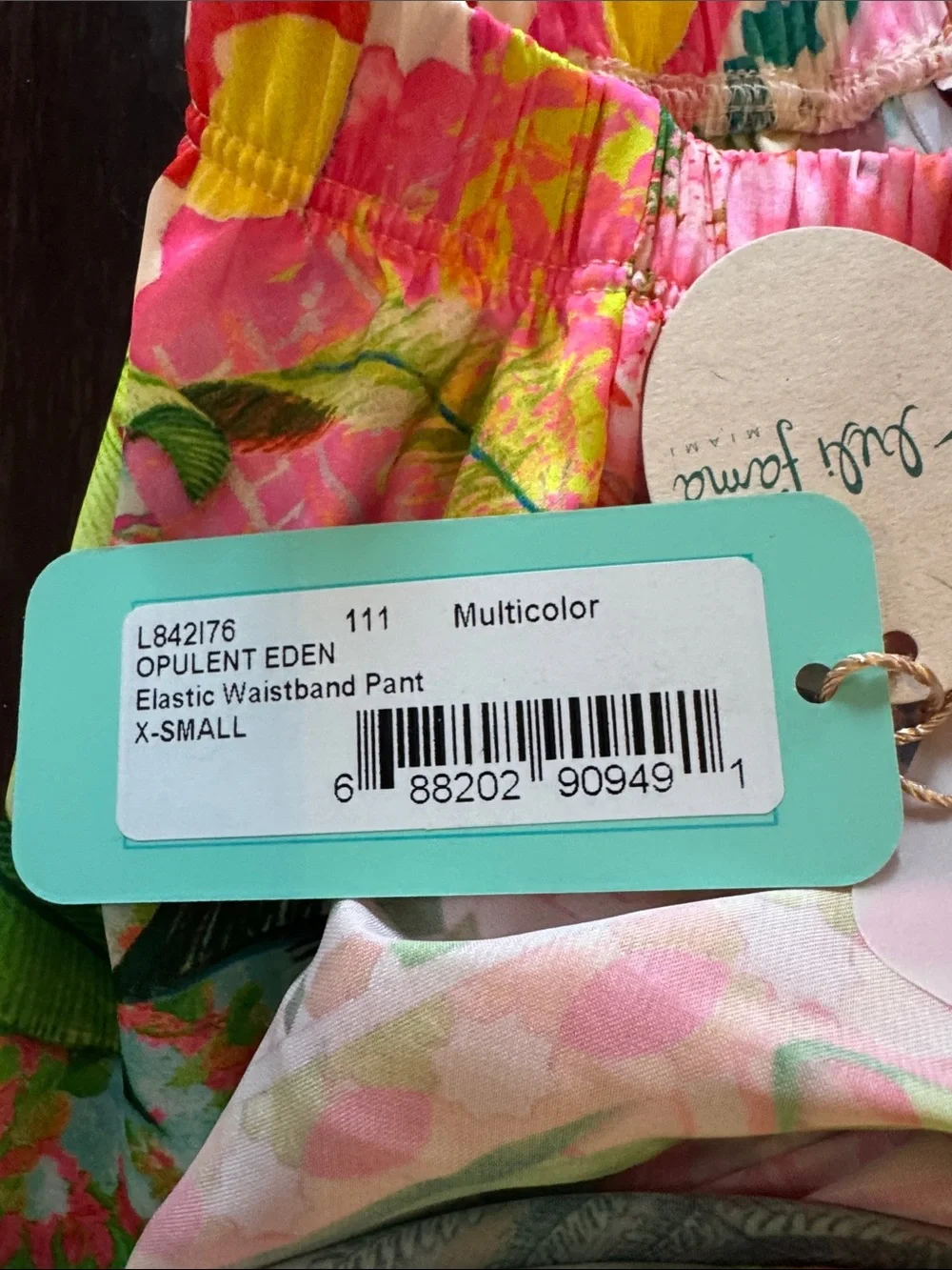 Luli Fama Tropical Floral Pink Green Multicolor Jacket & Pants Set